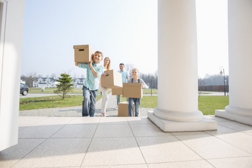 Flat removals team preparing a move in Wandsworth apartment building