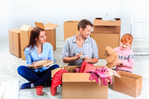 Wardrobe cartons and protective packing items for a move in Wandsworth