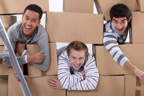 Assorted cardboard boxes and packing materials for local relocations