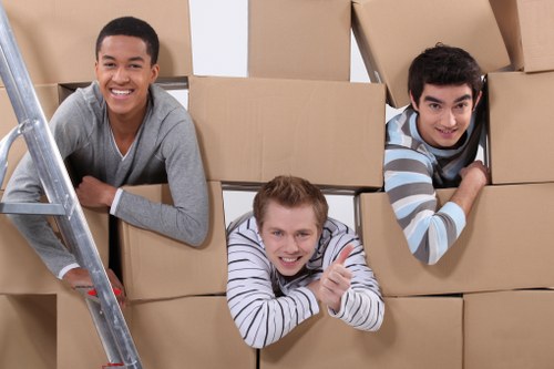 Loading furniture and boxes into a van for a Wandsworth removal