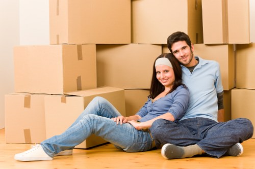 Moving boxes and household items in a Wandsworth flat or house