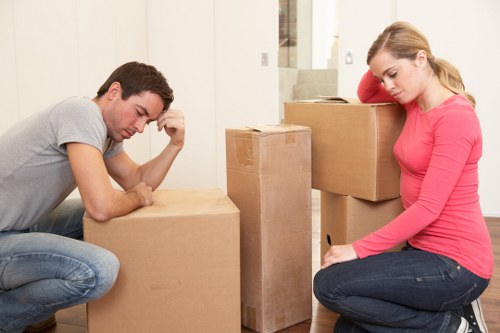 Furniture and household items prepared for transport by removal van in Wandsworth