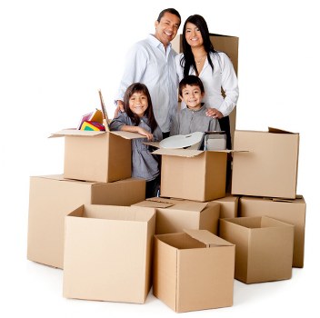 Labelled office boxes prepared for a Wandsworth business move